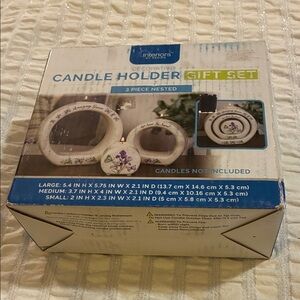 Interiors Decorative Candle Holder Set - Cream and Purple